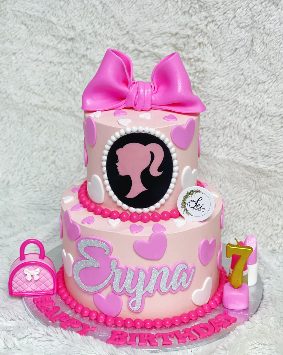 2-Tier Pink Barbie Cake – Sei Pâtisserie
