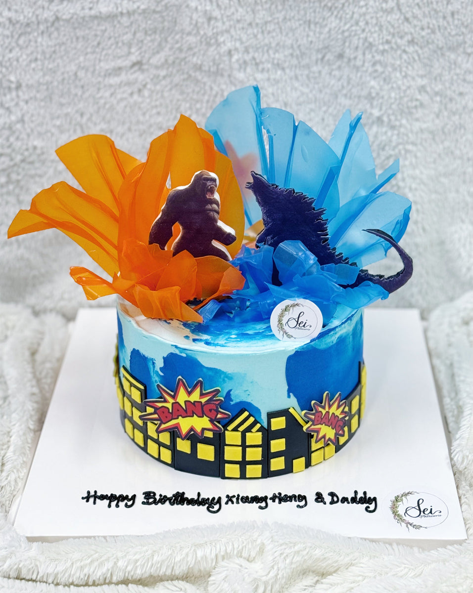 godzilla king kong cake
