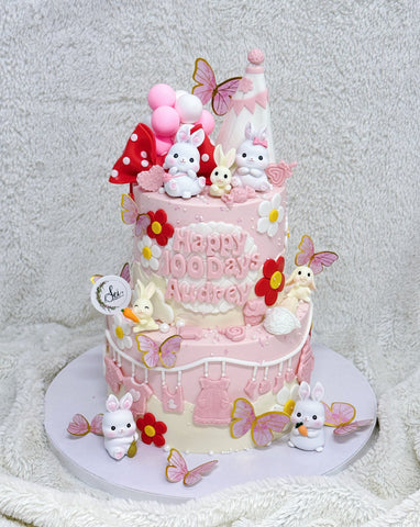 2-Tier Bunny and Rabbit Cake