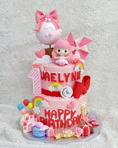 2-Tier Candy Land First Birthday Cake