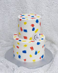 2-Tier Minimalist Paint Brush Stroke Cake