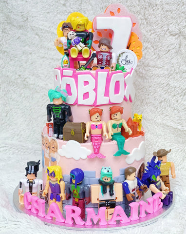 2-Tier Pink Female Roblox Cake