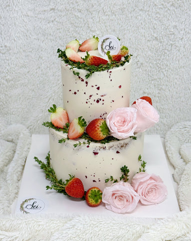 2-Tier Rustic Floral Cake