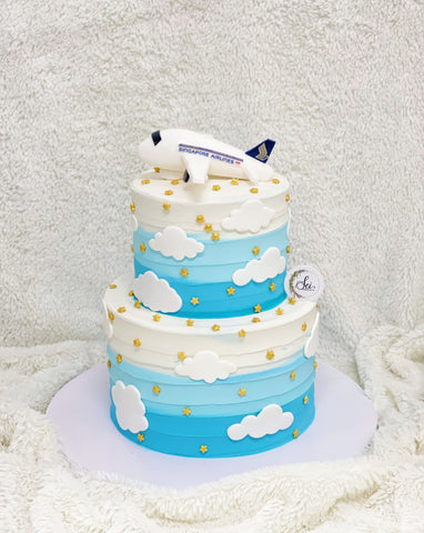 2-Tier Singapore Airlines Aeroplane Cake