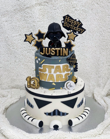 2-Tier Starwars Darth Vader and Stormtrooper Cake