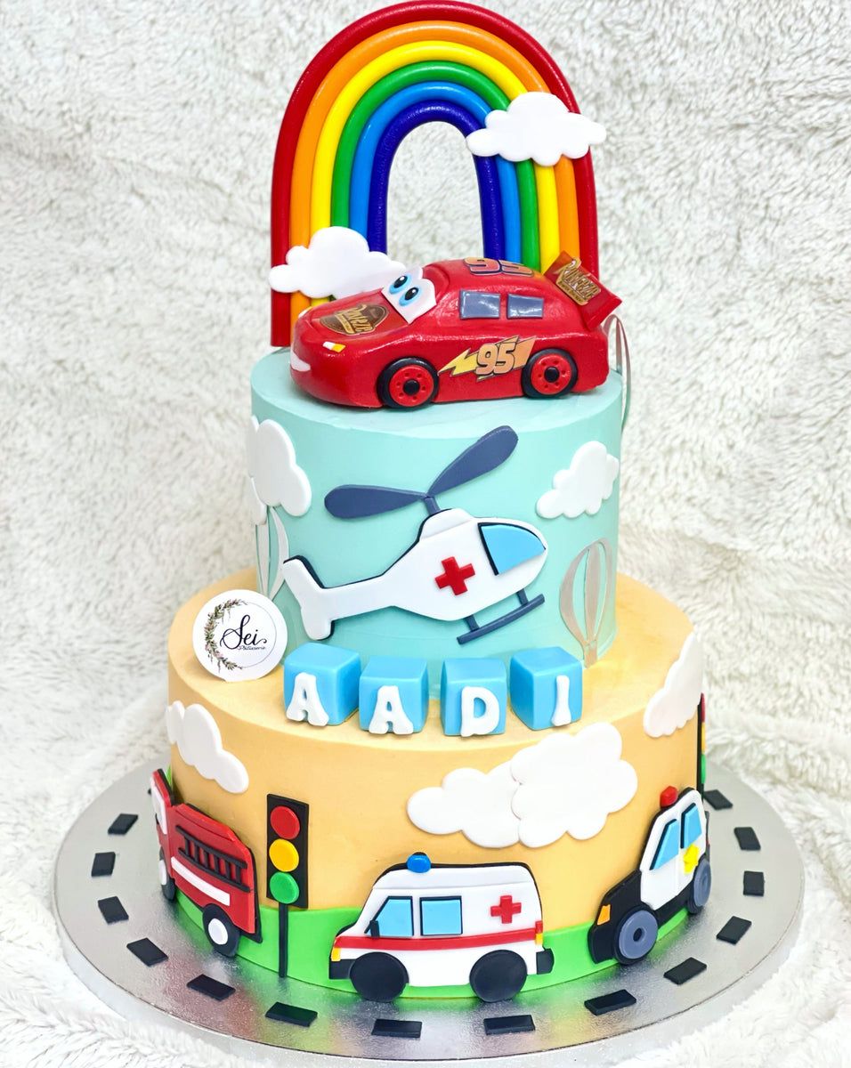 2-Tier Transport Vehicle Cake – Sei Pâtisserie