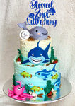 2-Tier Underwater Sea Creature Cake / Slippery Fish Cake