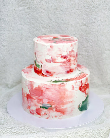 2-Tier Watercolour Minimalist Cake