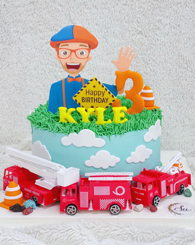 Blippi Fire Engine Cake