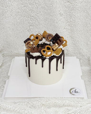 Brown Drip Cake with Chocolates