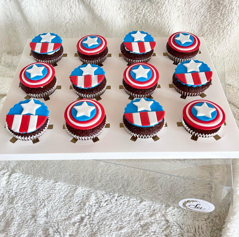 Captain America Superhero Cupcakes