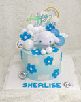 Cinnamoroll Cake with Flowers