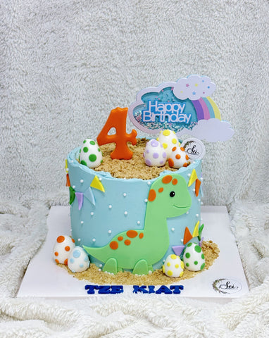 Cute Dinosaur and Eggs Tall Cake