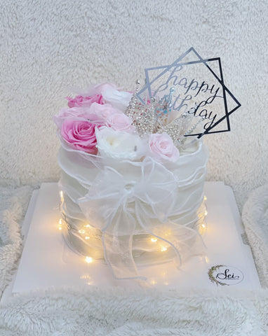 Dreamy Princess Floral Cake with Crown