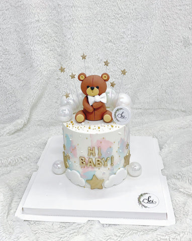 Gender Reveal Bear Cake