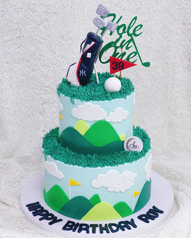 2-Tier Hole in One Miura Golf Bag Cake