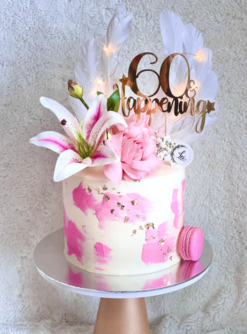 Lily and Roses Feminine Floral Cake