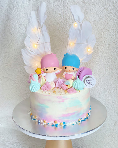 Little Twin Stars Watercolour Cake