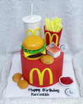 Mcdonald's Cheese Burger Cake with Nuggets