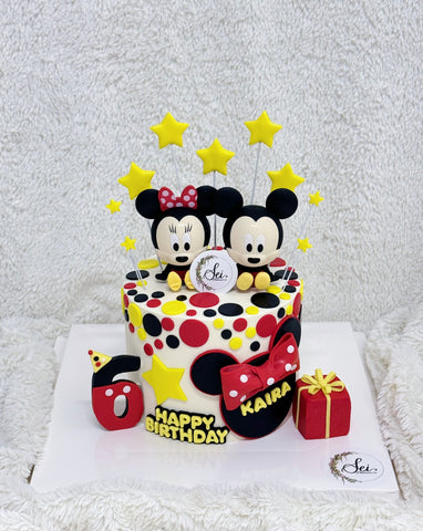 Mickey and Minnie Polka Dot Cake