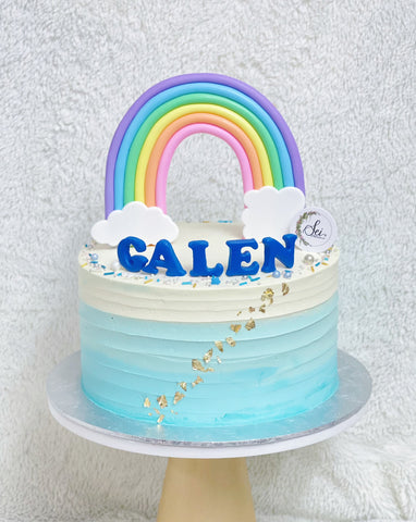 Ombre Blue Rainbow Cake
