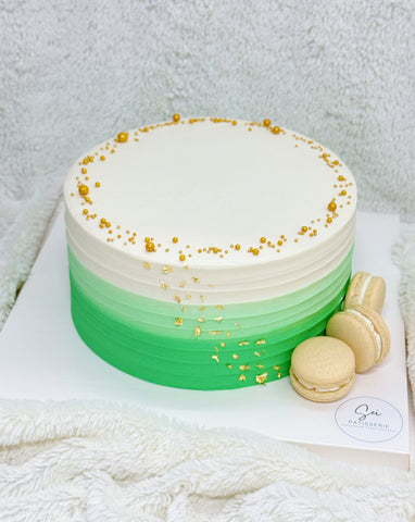 Ombre Green Macaron Cake
