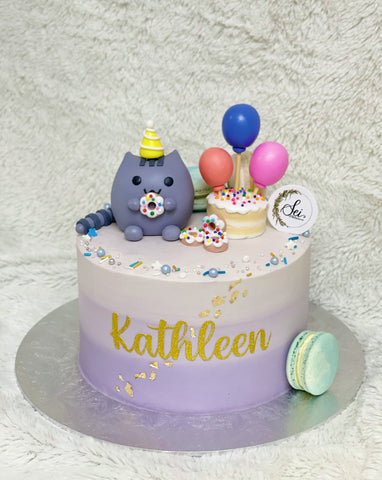 Ombre Purple Pusheen Cake