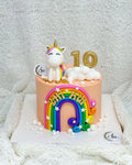 Pastel Orange Rainbow Unicorn Cake