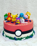 Pokemon on Pokeball Cake