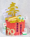 Red Prosperity Mahjong Money Pulling Cake with 4D & TOTO