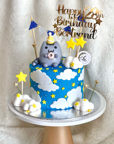 Starry Night Pusheen Cake
