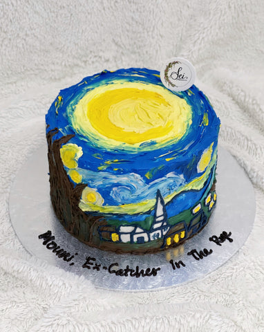 Van Gogh Starry Night Inspired Cake