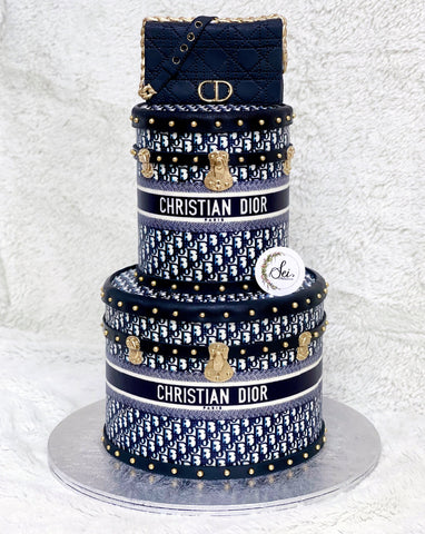 2-Tier Christian Dior Trunk Caro Bag Tall Cake