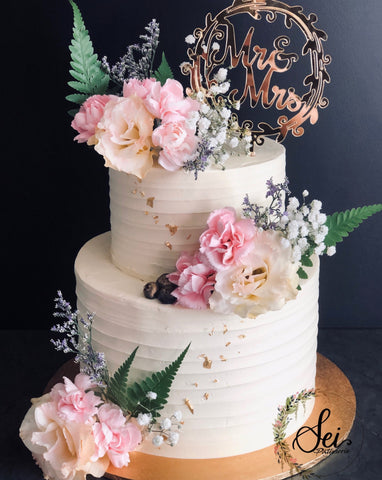 2-Tier Floral Wedding Cake