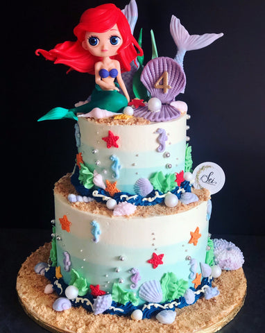 2-Tier Little Mermaid Cake
