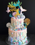 2-Tier Mermaid Drips Cake
