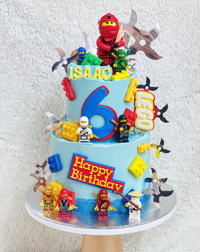 Fondant Cake Topper Lego Cake Decorating Ideas 2-Tier Ninjago Lego