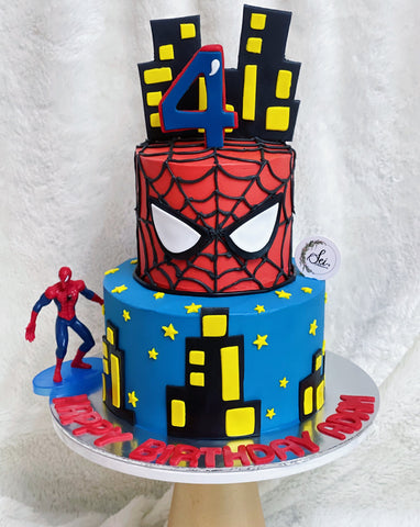 2-Tier Spiderman Cake