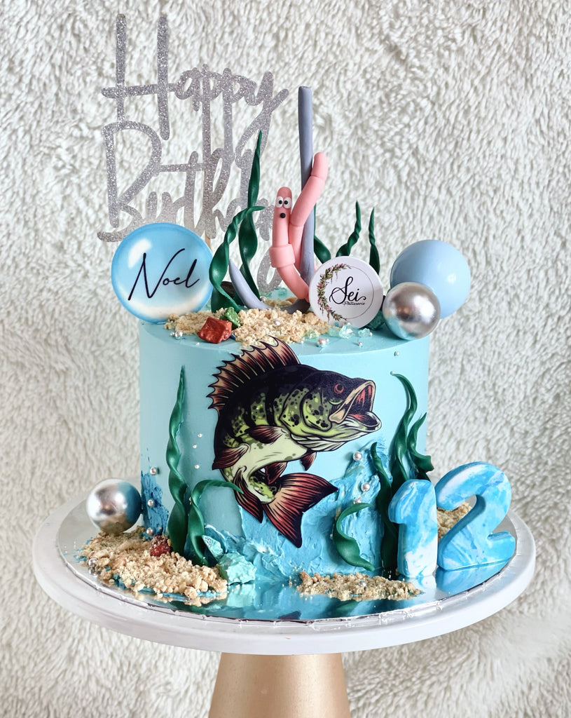 fish cake accessories 16 Pcs Gone Fishing Decoration Gone Fishing Cake Topper Birthday Party Supplies for Man Kids Boy Girls Fisherman Themed Party Decor, Mixed Styles : Toys & Games (Boxed 1). Ocean Life Fondant Cake Toppers,