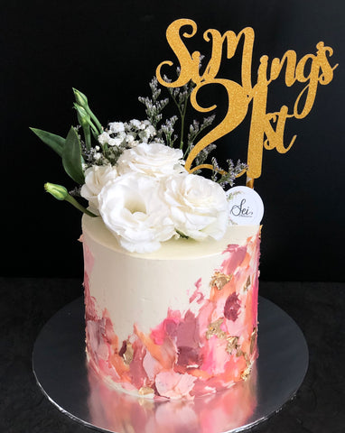 Floral Abstract Tall Cake