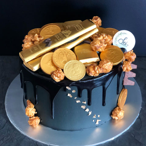Gold Bar Money Pulling Cake