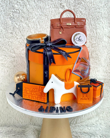 Hermes Birkin Gift Box Tall Cake